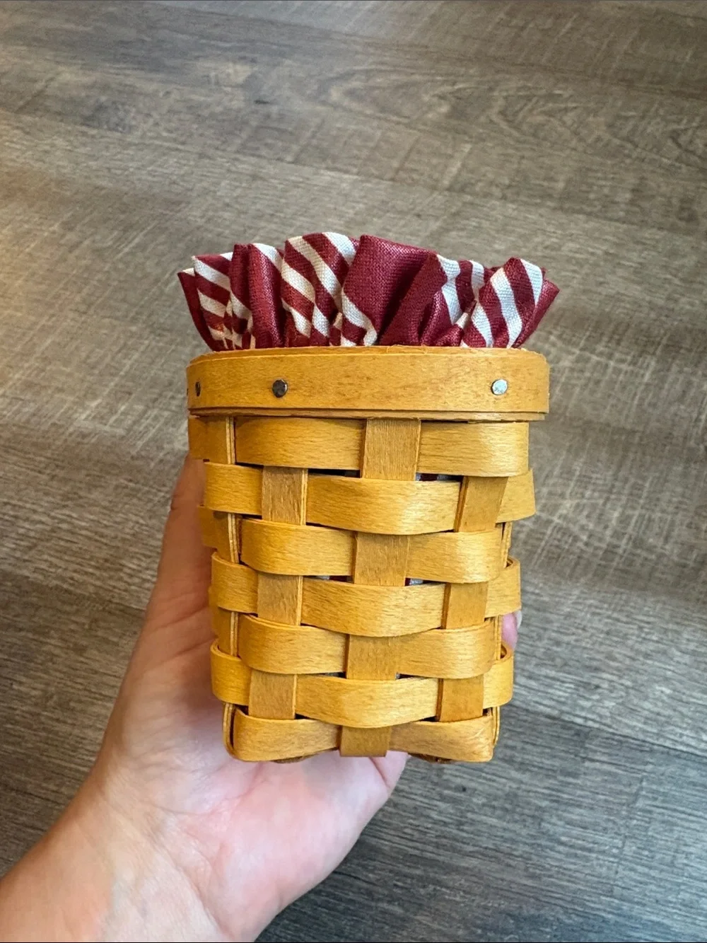 Longaberger Sweetheart Hanging Basket Handwoven Liner & Protector